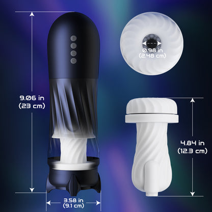 【Envío gratis】Taza de avión cohete, rotación de 3 frecuencias, vibración de 5 frecuencias + telescópica, calentada