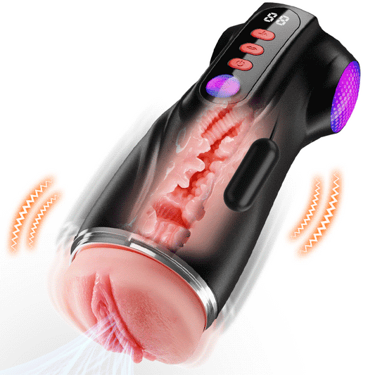 【Oferta relámpago: 30% DTO】Daphne - Bomba para Pene con 3 Mangas Intercambiables, Coño de Bolsillo, 9 Modos de Succión y 9 Vibraciones, Masturbador Masculino