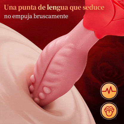 Sera - Plug anal giratorio de 360° con forma de lengua y base de rosa para mujeres y hombres