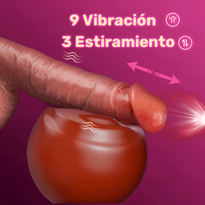 Vibración de 9 frecuencias + simulación de pene telescópica de 3 frecuencias, calentamiento
