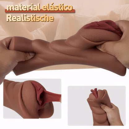 Vagina de bolsillo realista, material suave y duradero, vagina texturizada realista y ano estrecho, agujeros 2 en 1