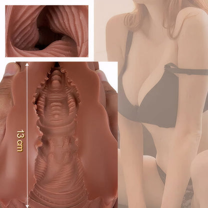 Vagina de bolsillo realista, material suave y duradero, vagina texturizada realista y ano estrecho, agujeros 2 en 1