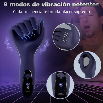 "La diestra de Dios" - Vibración de 9 frecuencias, diseño simulado, puede acomodar ejercitadores de pene de gran tamaño