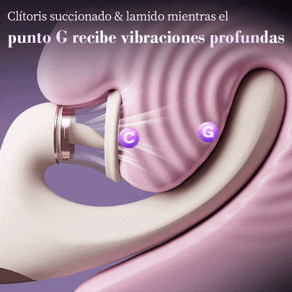 Selene - Vibrador para clítoris y punto G con succión y estimulación con lengua para orgasmos combinados