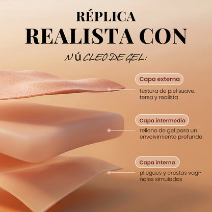Calista - Masturbador Masculino Realista de Silicona con Alta Elasticidad, Gel en Miel de Doble Capa | Estimulación Vaginal y Anal