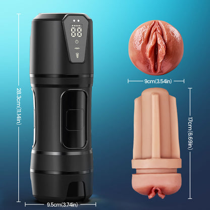 Challenger - Masturbador masculino con 5 niveles de succión y 10 modos de vibración, velocidad ajustable, funda realista de TPE, impermeable IPX7