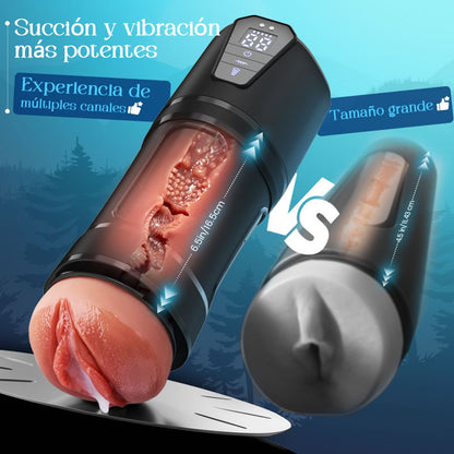 Challenger - Masturbador masculino con 5 niveles de succión y 10 modos de vibración, velocidad ajustable, funda realista de TPE, impermeable IPX7