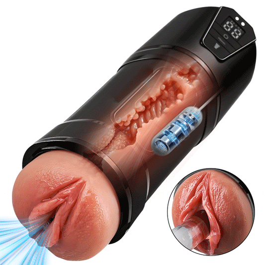 Challenger - 10 Vibraciones, 5 Succiones, Vagina Ultra-Realista, Masturbador Simulado