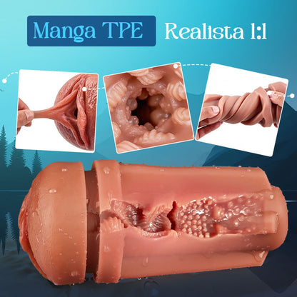 Challenger - Masturbador masculino con 5 niveles de succión y 10 modos de vibración, velocidad ajustable, funda realista de TPE, impermeable IPX7