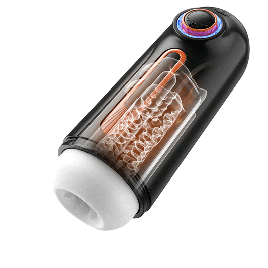 【Uppvärmningsbar】 Alien 5 i 1 Masturbator 10 Vibrationer 4 Sugar Thrust+Vibrate+Sug+Voice+Heat