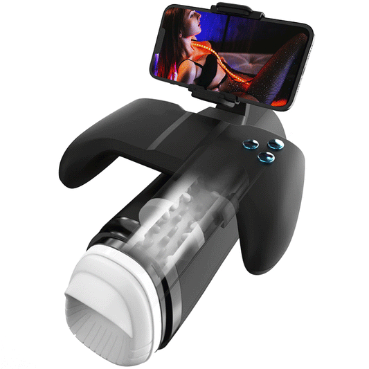 Turbo Stroker Explosivo de 10 Modos – Diseño Gamepad Inmersivo con Soporte para Teléfono