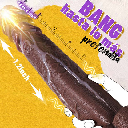 Outrider Dildo Realista Vibrador y de Empuje, Grueso y Largo 10,75 pulgadas