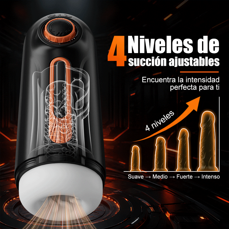 Alien - 5 en 1 Masturbador  10 Vibraciones 4  Chupadas  Empujar+Vibrar+Chupar+Voz+Calor