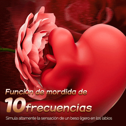 Little Rose - Vibrador femenino de material ultra suave con 10 frecuencias de mordida y 10 frecuencias de vibración.