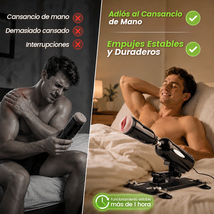 Blaze - Potente máquina de placer dual con empuje automático manos libres