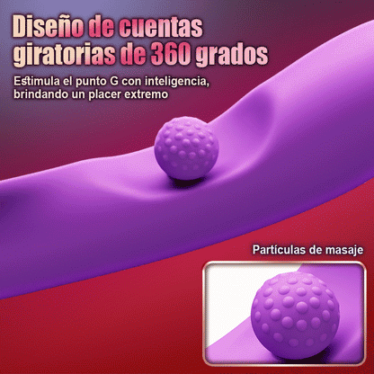 Estimulador de clítoris con lamido de lengua, vibrador de punto G con rotación de 360° y bola de frotamiento