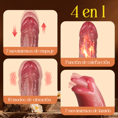 LickMax - Consolador realista con efecto de calentamiento, empuje y balanceo mejorado de 26,5 cm más largo
