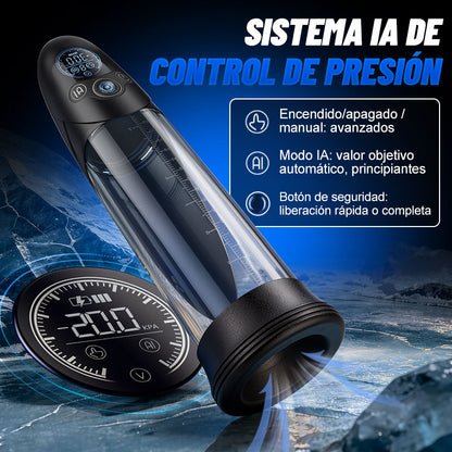 BathFun Pro - Bomba de entrenamiento por vacío con 9 niveles y control de presión por IA, pantalla LCD con visualización de presión en tiempo real, 58 dB