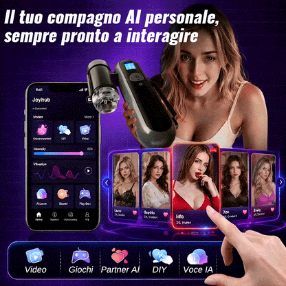 Nex - Masturbador interactivo controlado por App, 10 modos de vibración y 10 modos de movimiento, ajuste ceñido de 360°