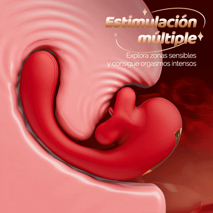 Little Rose - Vibrador femenino de material ultra suave con 10 frecuencias de mordida y 10 frecuencias de vibración.