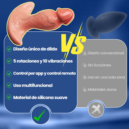 Levi – Plug anal / dildo anal vibratorio y giratorio de 360° con APP y control remoto para hombres y mujeres