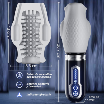 Tornado 3.0 - Masturbador analógico de doble motor para sexo oral 7 vibraciones 5 retracciones 5 rotaciones