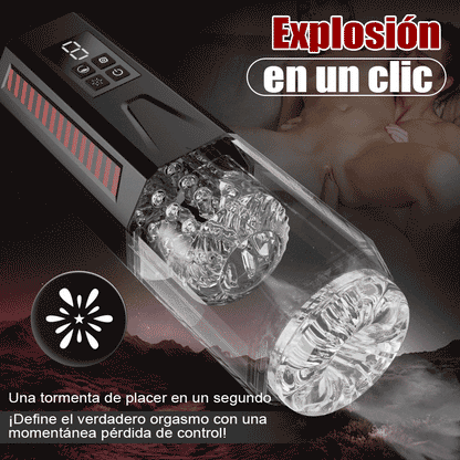 Mars - Masturbador 4 en 1 Oral Dominator 7 Vibradores 7 Estiramientos 7 Rotatorios Doble Motor