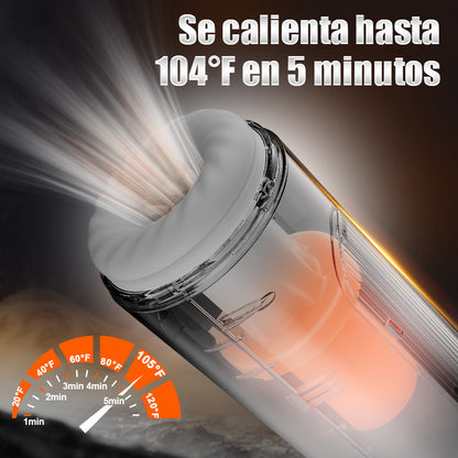 Taza portátil de masturbación vocal con 7 impulsos y calentamiento vibratorio