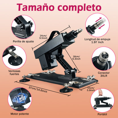 Azax - Placer supremo con la máquina sexual mejor valorada - 7 accesorios, empuje automático, amor anal