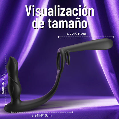 Doble Penetración  Doble Vibración  Vibrador para Parejas con Anillo de Bloqueo de Esperma