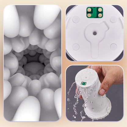 Vibedry - Masturbador calentable para hombres, 7 niveles telescópicos, 5 modos de vibración, controlado por aplicación, multifuncional