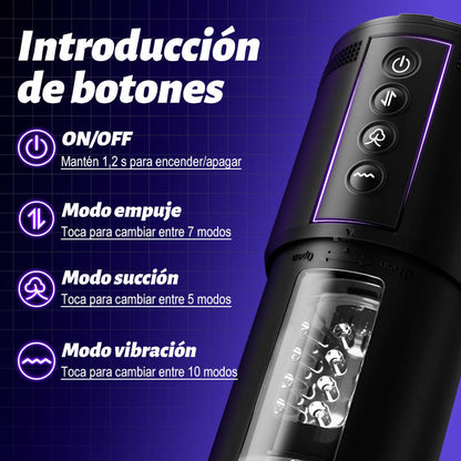 【Envío gratis】Eder 5 Chupar 5 Telescópico 10 Vibrador Sexo Oral Copa de Masturbación
