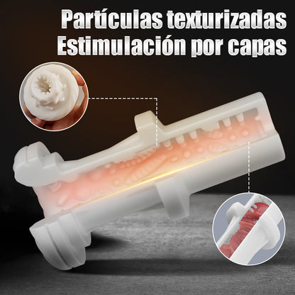 Taza portátil de masturbación vocal con 7 impulsos y calentamiento vibratorio