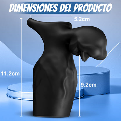 Titan - 9 Vibraciones  Textura de Pene Simulada  Anillo de Castidad Dual Testículos & Pene  Juguete Sexual para Parejas