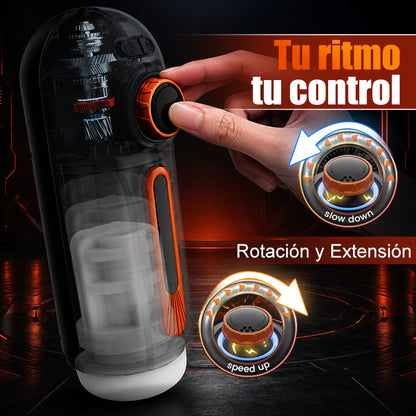 【Uppvärmningsbar】 Alien 5 i 1 Masturbator 10 Vibrationer 4 Sugar Thrust+Vibrate+Sug+Voice+Heat