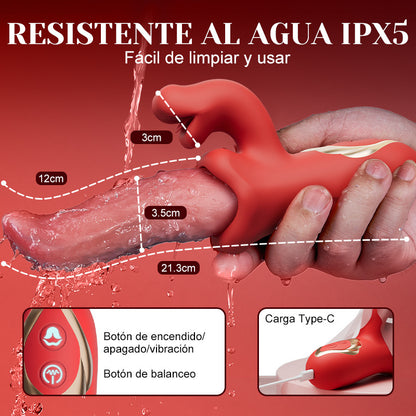 Vesper - Vibrador de lengua profunda para placer prolongado con 10 movimientos ondulatorios