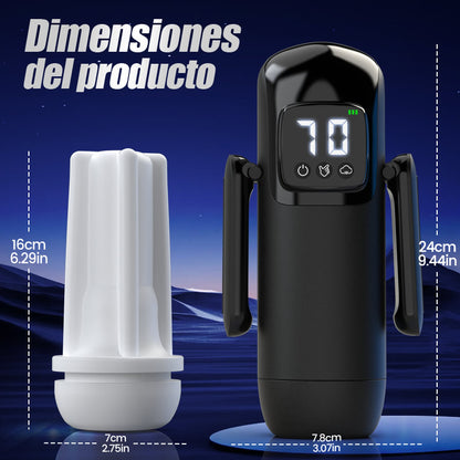 Phantom - 7 Succiones 7 Vibraciones Manijas Dobles Textura de Canal con Gran Granulado Masturbador Masculino