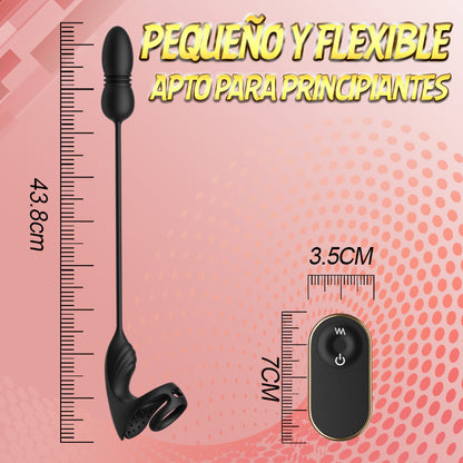 Masajeador de próstata con 9 niveles de estimulación y vibración, estimulador de testículos y anillo para el pene
