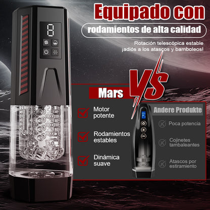 Mars - Masturbador 4 en 1 Oral Dominator 7 Vibradores 7 Estiramientos 7 Rotatorios Doble Motor