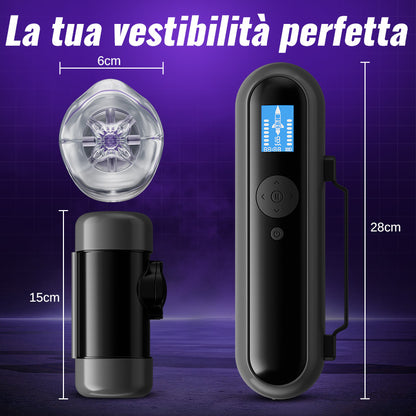 Nex - Masturbador interactivo controlado por App, 10 modos de vibración y 10 modos de movimiento, ajuste ceñido de 360°