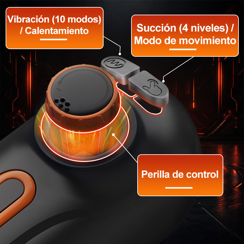Alien - 5 en 1 Masturbador  10 Vibraciones 4  Chupadas  Empujar+Vibrar+Chupar+Voz+Calor