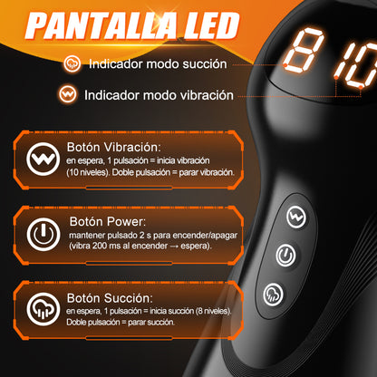 SolaceX - 8 Succionador 10 Vibrador One Touch Orgasmo Masturbador Digital al Vacío