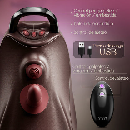 Máquina Sexual VVD Rider Air con Pistón, Doble Vibración y Accesorios | Manos Libres