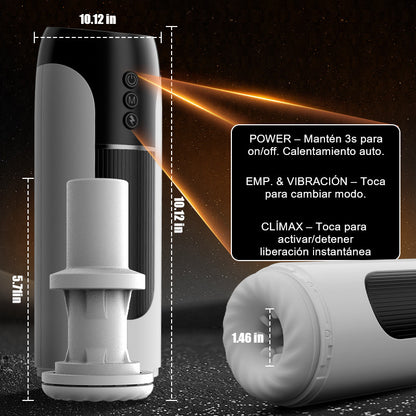 Taza portátil de masturbación vocal con 7 impulsos y calentamiento vibratorio