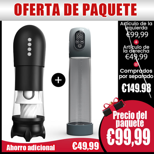 ¡Súper Doble Sorpresa! Masturbador + Ampliador Oferta Combinada Limitada, ahorra 49,99 €!