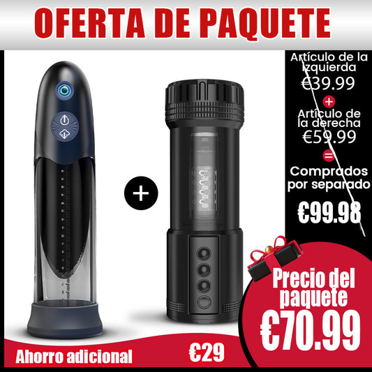 ¡Súper Doble Sorpresa! Masturbador + Agrandador Oferta Combinada Limitada, ahorra 29,99 €